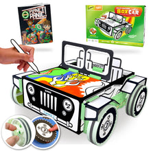 Load image into Gallery viewer, JUNKO Create Your Own Box Car - Zero-Waste Creative Play - ReUse For More Projects!