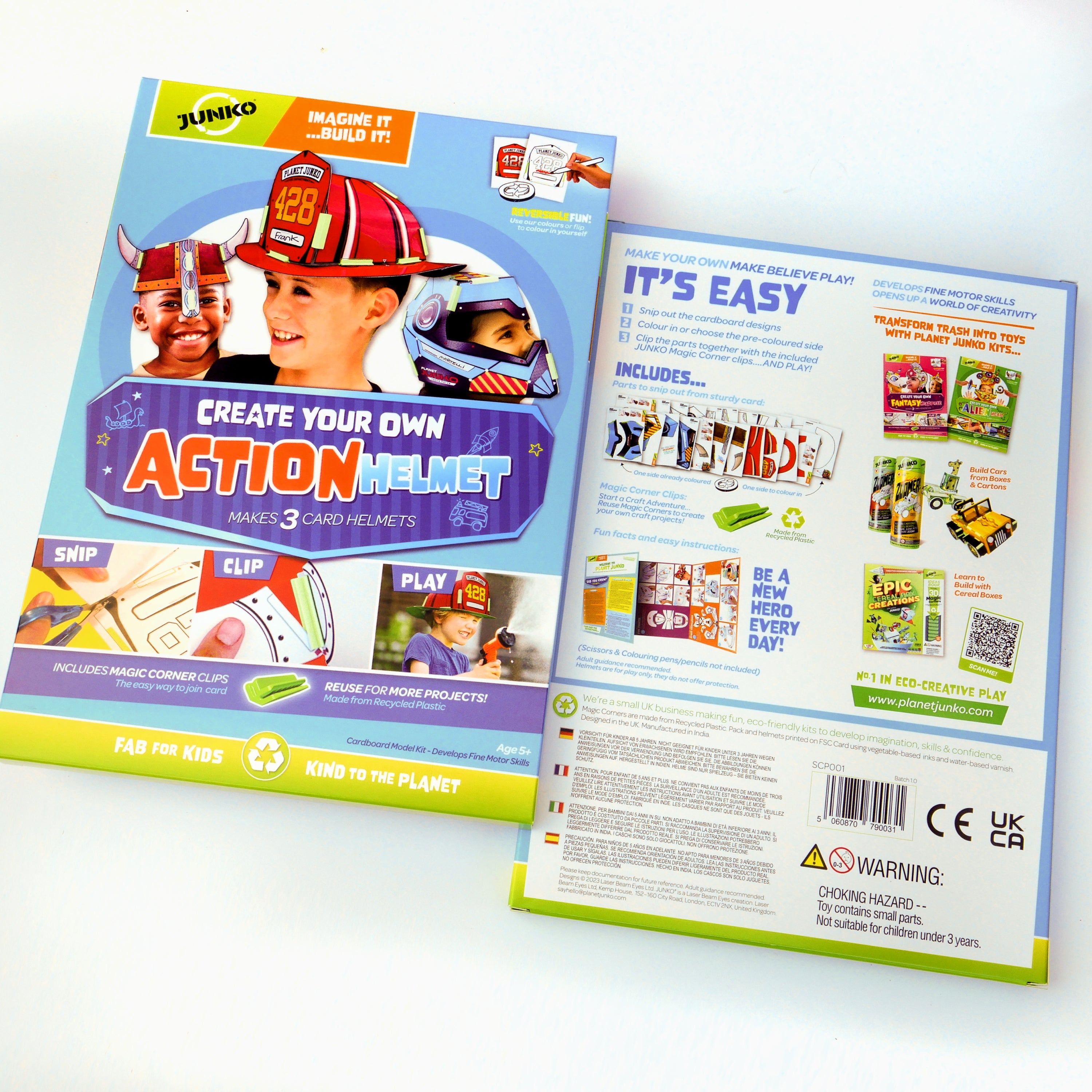JUNKO Create Your Own Action Helmet - Ethical Craft Kit and Make-Believe Play