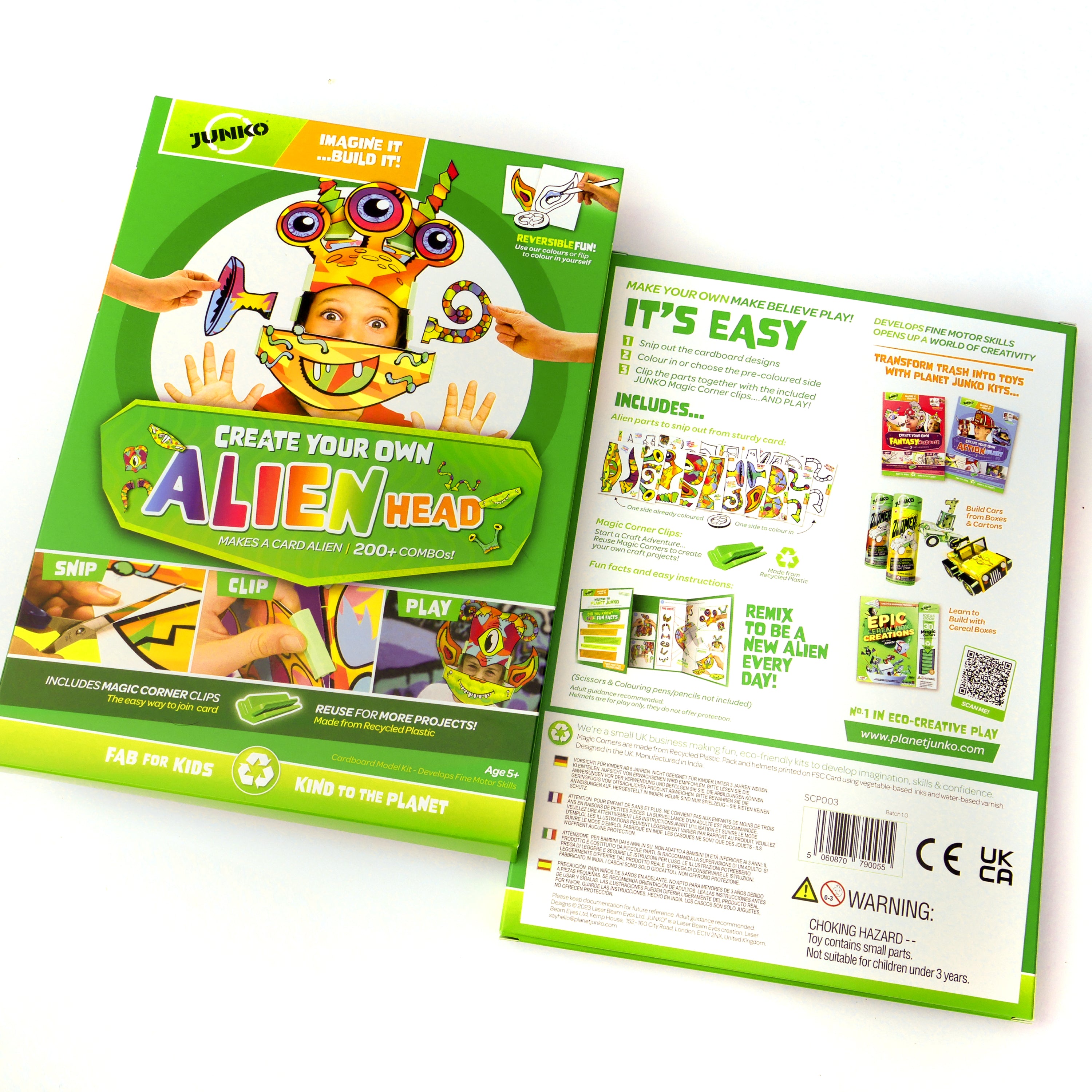 JUNKO Create Your Own Alien Head - Cardboard Craft Kit