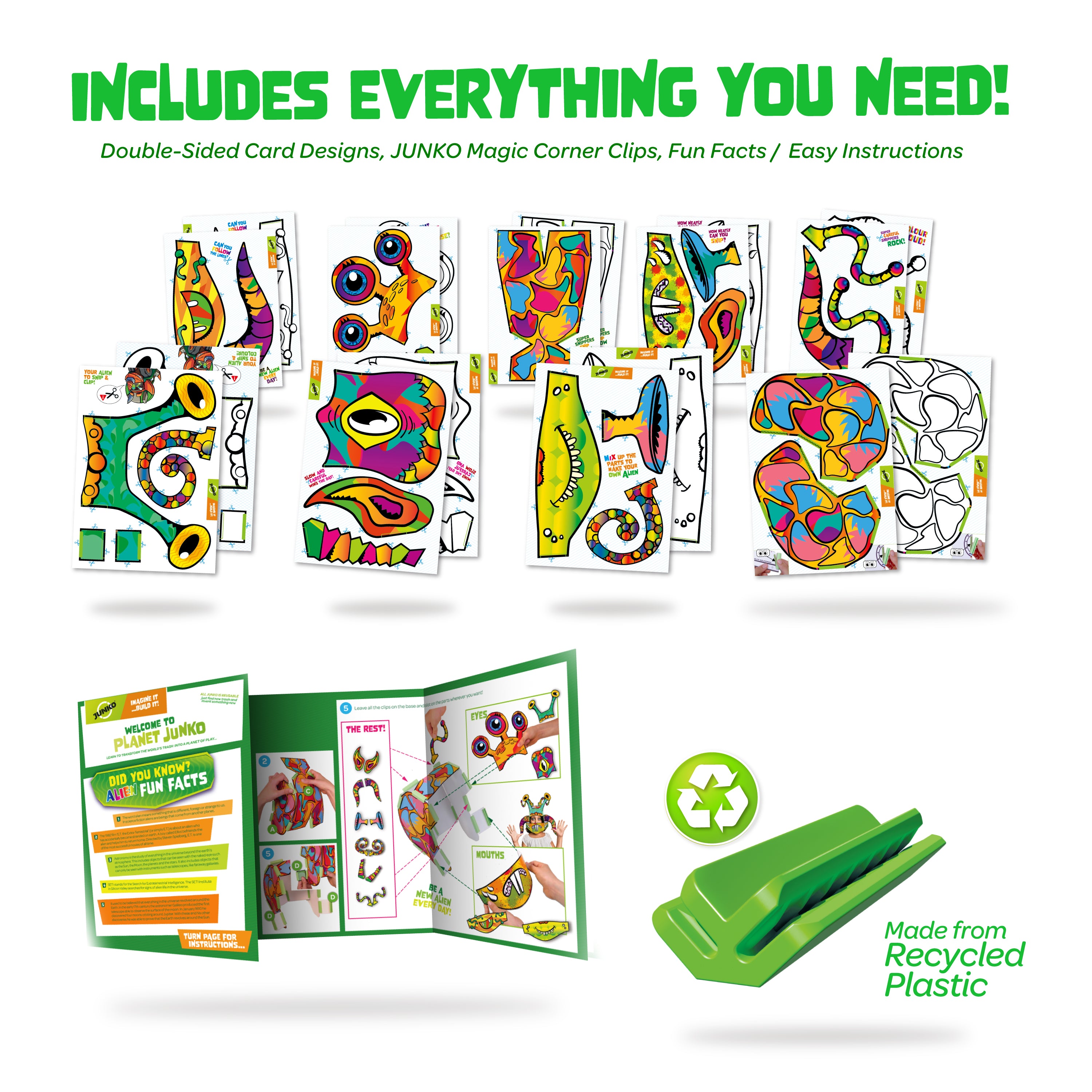 JUNKO Create Your Own Alien Head - Cardboard Craft Kit