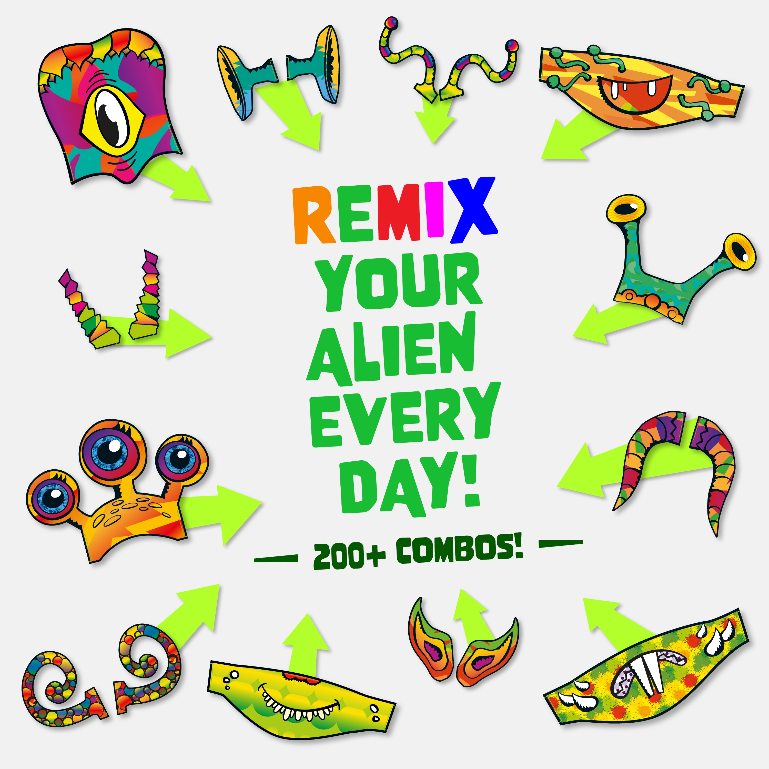 JUNKO Create Your Own Alien Head - Cardboard Craft Kit